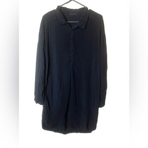 CP SHADES Black Button Down Mini Shirt Dress Size XS Long Sleeve